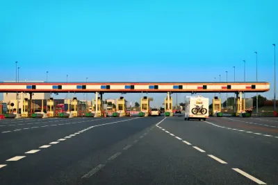 Toll booths on motorway in Switzerland