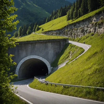 Un tunel adăpostit adânc într-o pădure densă